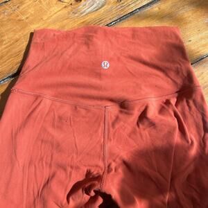 Lululemon orange high waisted leggings yoga